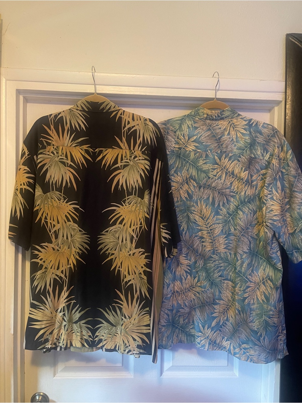 Tommy Bahama! TWO Shirts! Fathers Day Special. Black is 100%silk. Blue is cotton